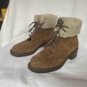 Cole Haan country shearling brown suede boots 8.5